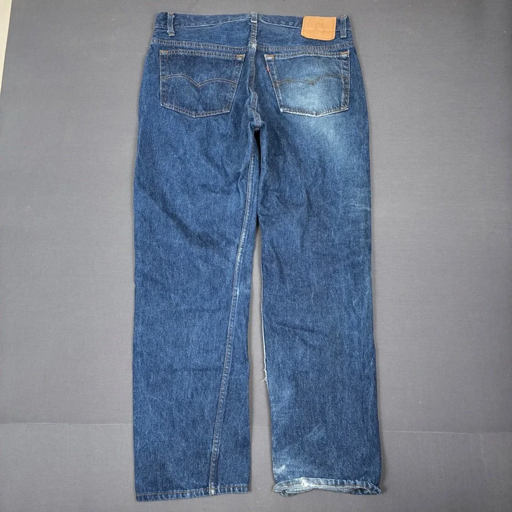 Vintage Levi's 501 Dark Wash Jeans Men's Size 38x30 (FITS 35x30) Made in USA 90s